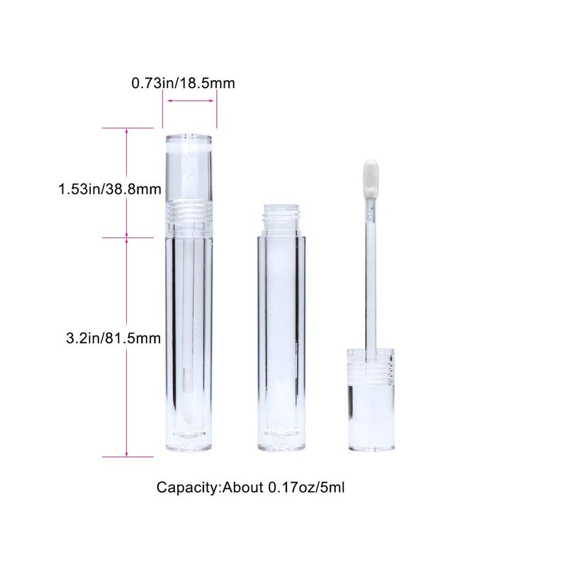 Snowso Lip Gloss Tubes with Wand Empty, 10 Pack 5ml Transparent Lip Gloss Containers, Clear Crystal Lip Gloss Tubes with Rubber Stoppers for DIY Lip Gloss - Image 2